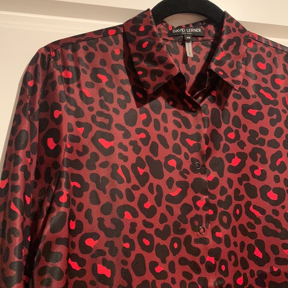 David Lerner Cheetah print blouse - Picture 2 of 6